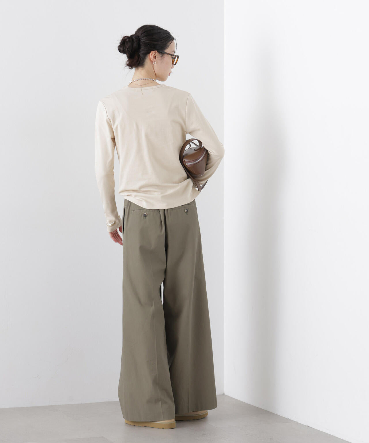 Repur加工 スムースシルケットロングスリーブトップス 6736123308
