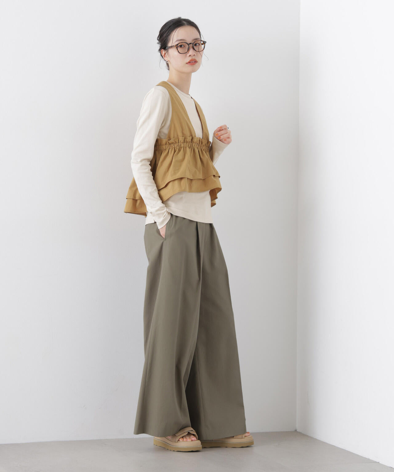 Repur加工 スムースシルケットロングスリーブトップス 6736123308