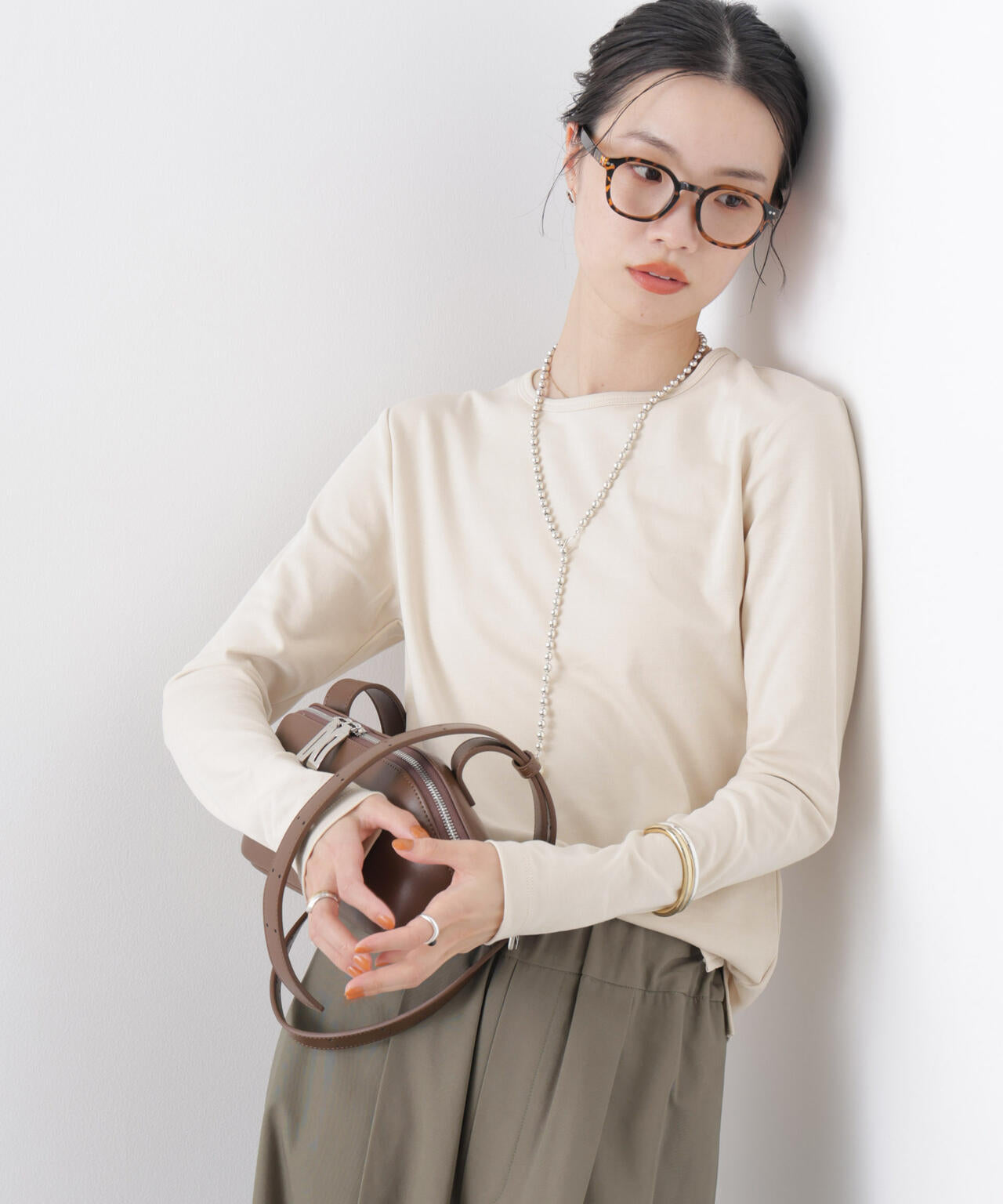 Repur加工 スムースシルケットロングスリーブトップス 6736123308