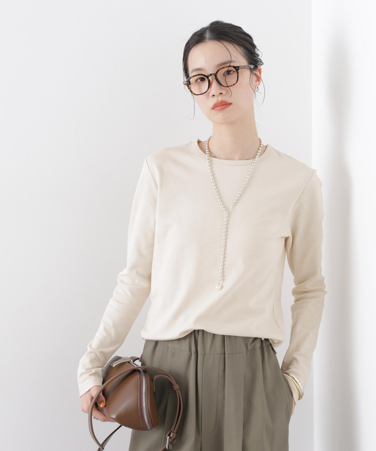 Repur加工 スムースシルケットロングスリーブトップス 6736123308