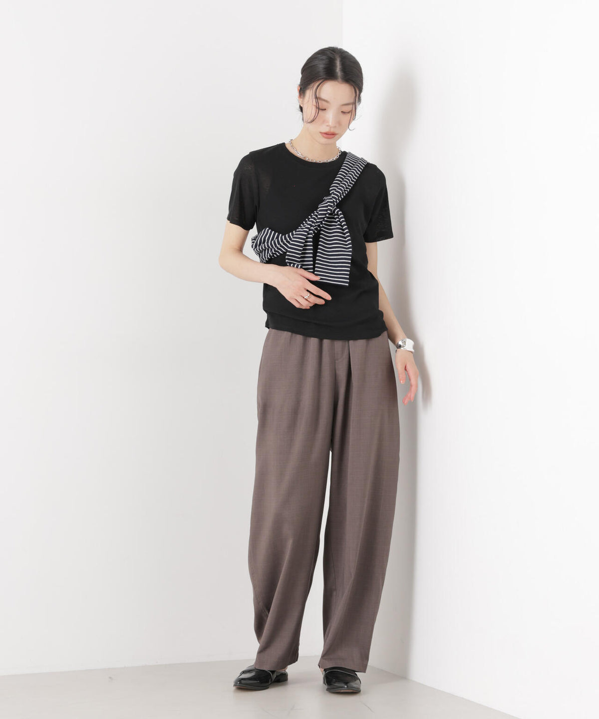スラブシアー半袖Tシャツ 6736124301