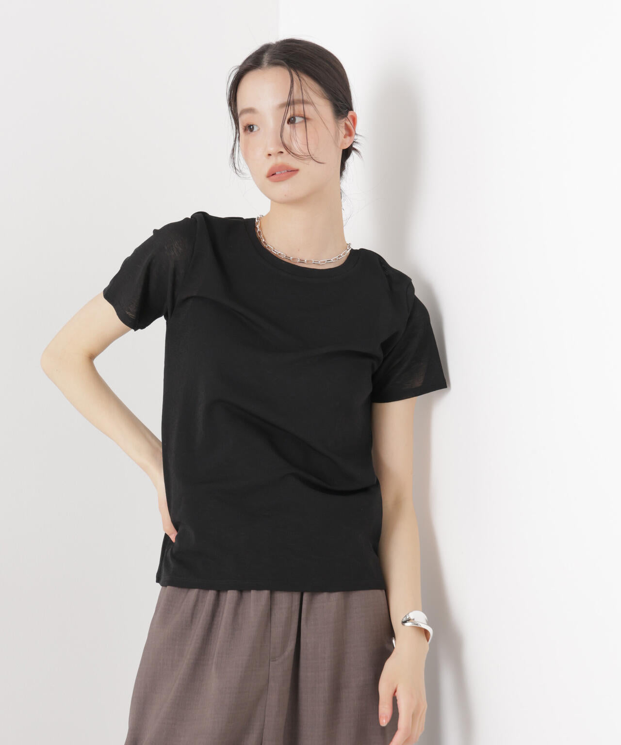 スラブシアー半袖Tシャツ 6736124301