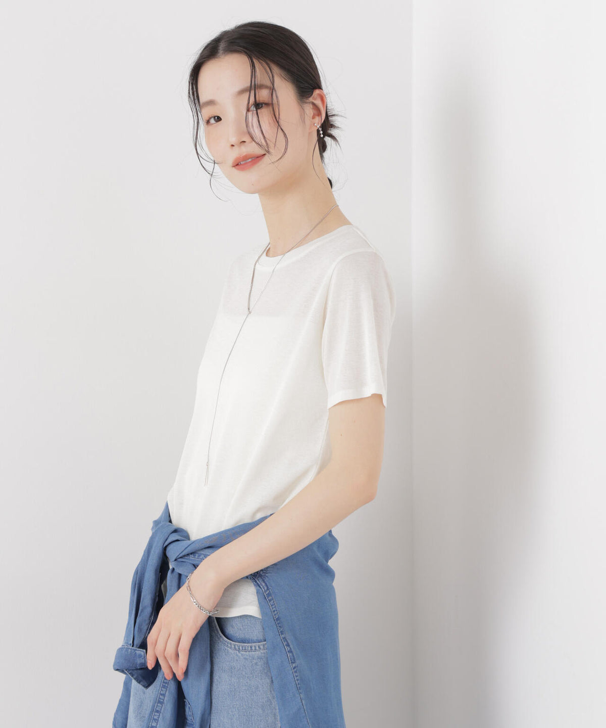 スラブシアー半袖Tシャツ 6736124301