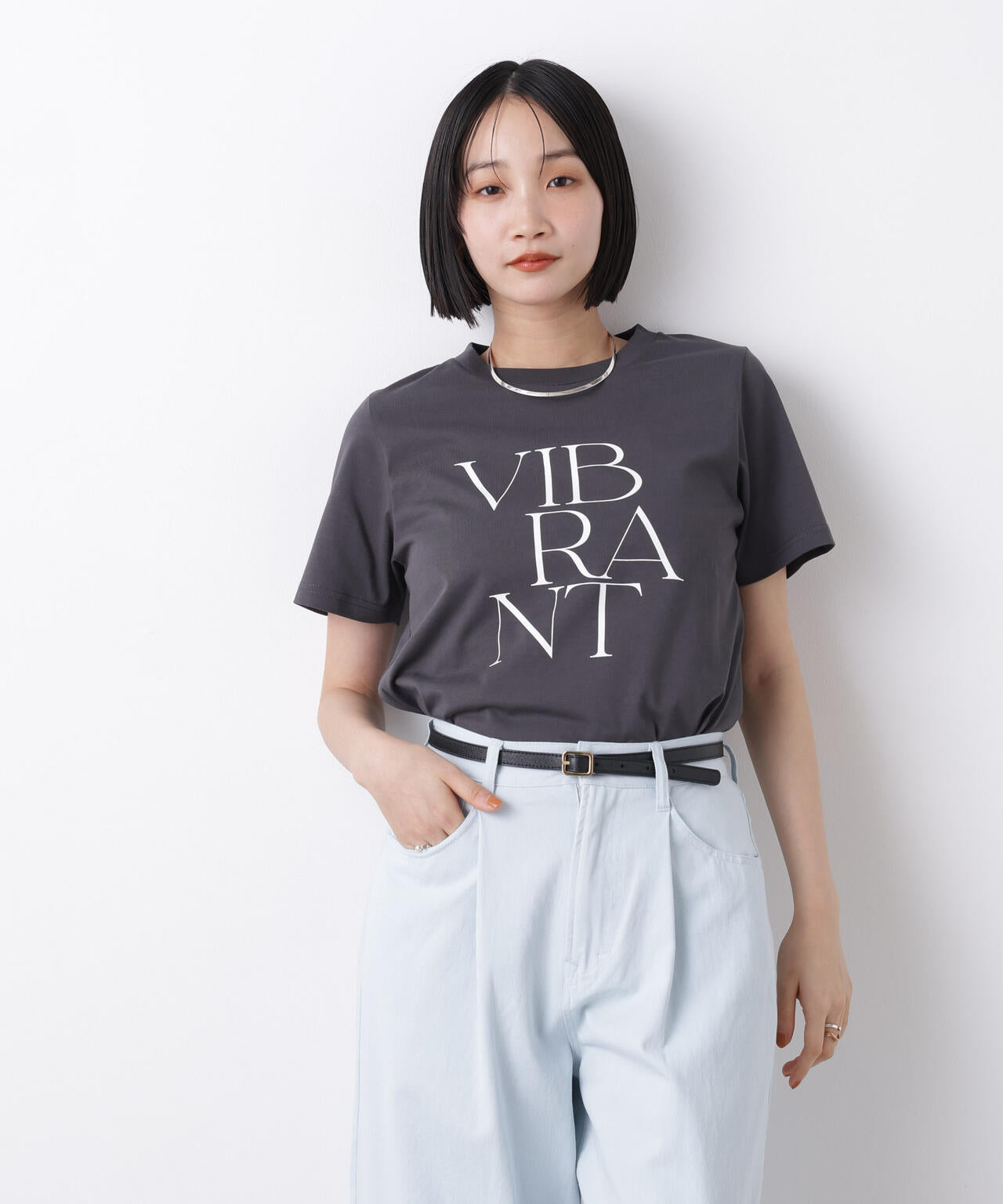 接触冷感&紫外線防止機能 ロゴプリントTシャツ 6736124302