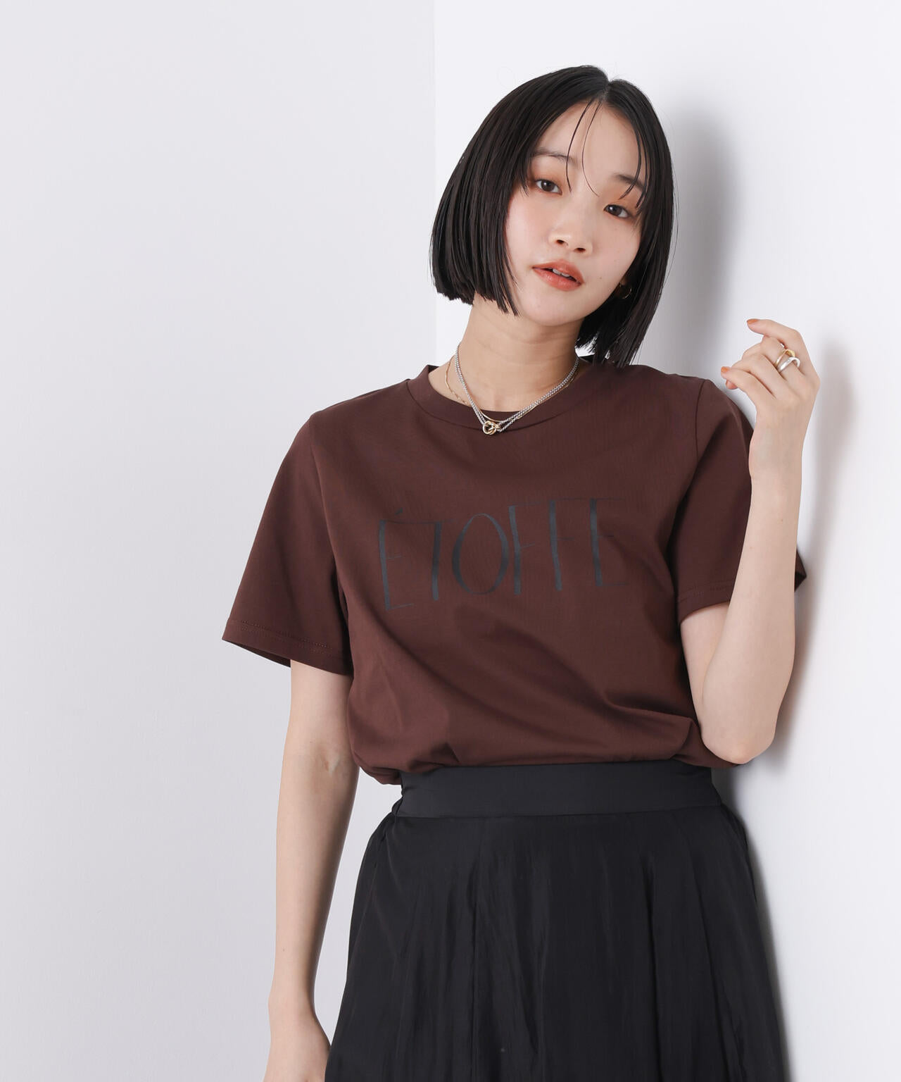 接触冷感&紫外線防止機能 ロゴプリントTシャツ 6736124302