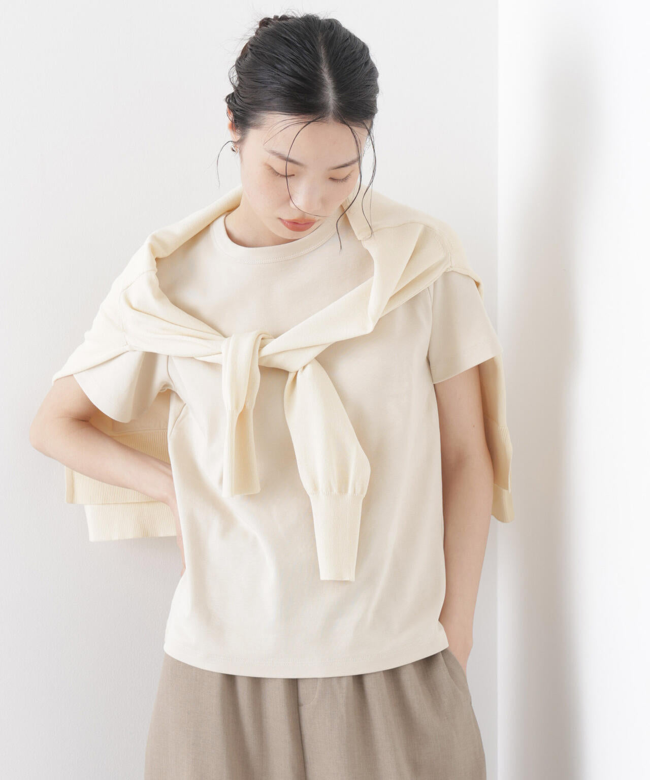 Repur加工 スムースシルケットクルーネックTシャツ 6736124303