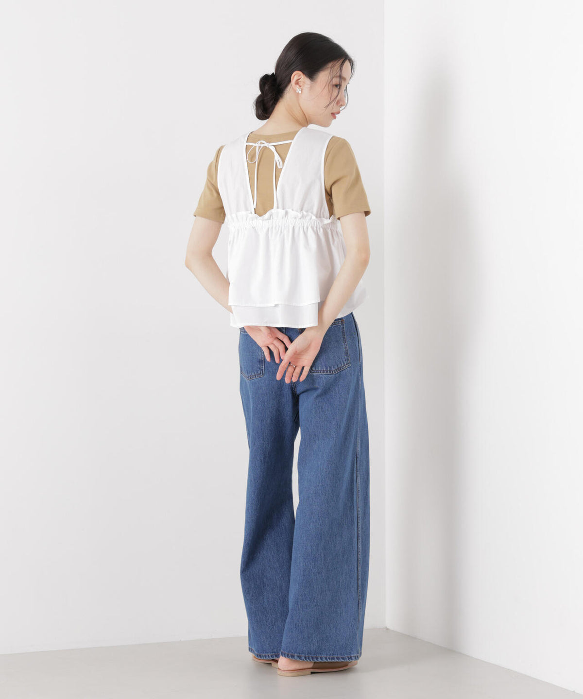 抗菌防臭コットンフライスカットクルーネックトップス 6736124313