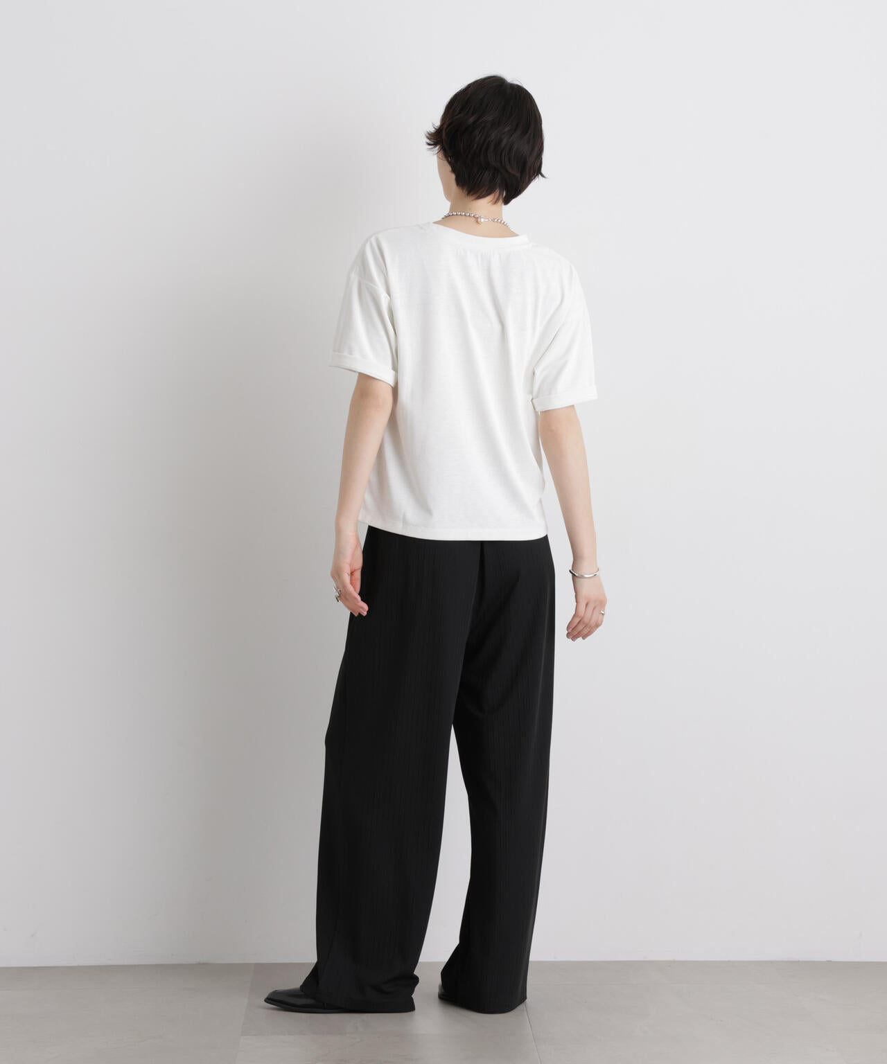 汗隠糸加工&多彩機能カットソー素材 クルーネックトップス 6736124320