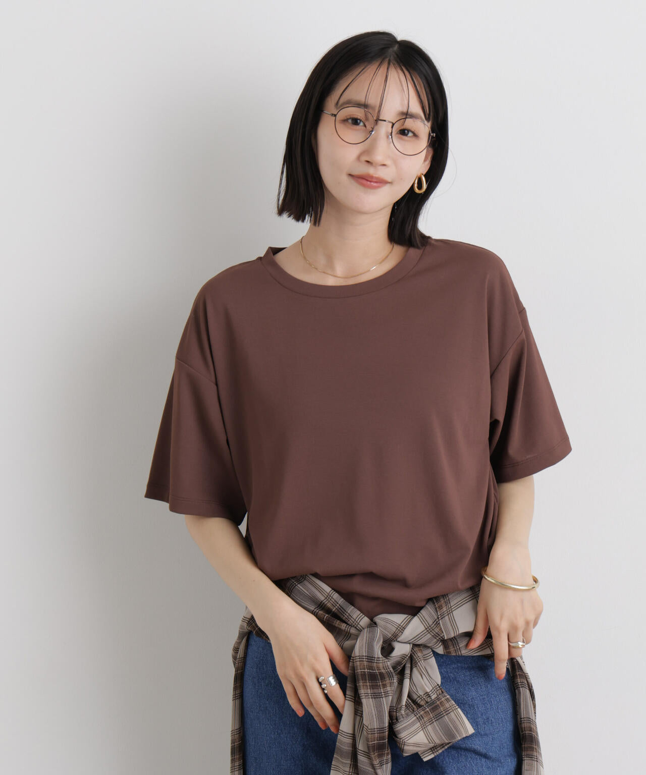 汗隠糸加工&多彩機能カットソー素材 クルーネックトップス 6736124320