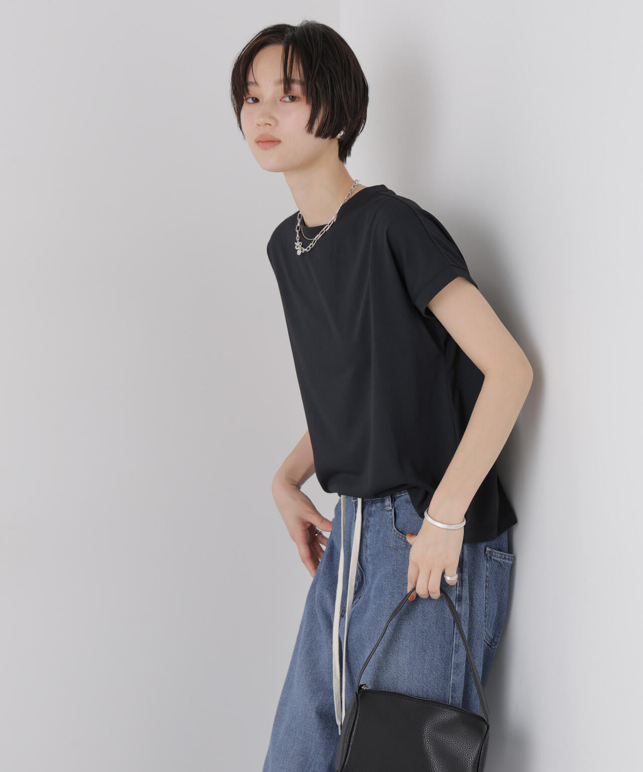 汗隠糸加工&多彩機能カットソー素材 ドルマンフレンチトップス 6736124321