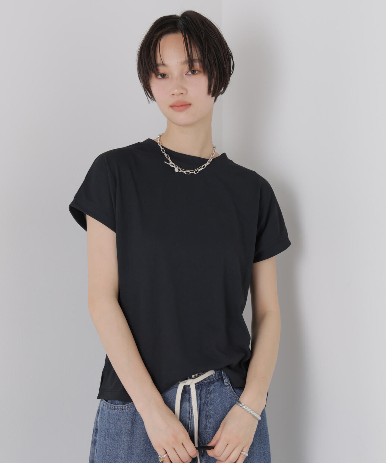 汗隠糸加工&多彩機能カットソー素材 ドルマンフレンチトップス 6736124321