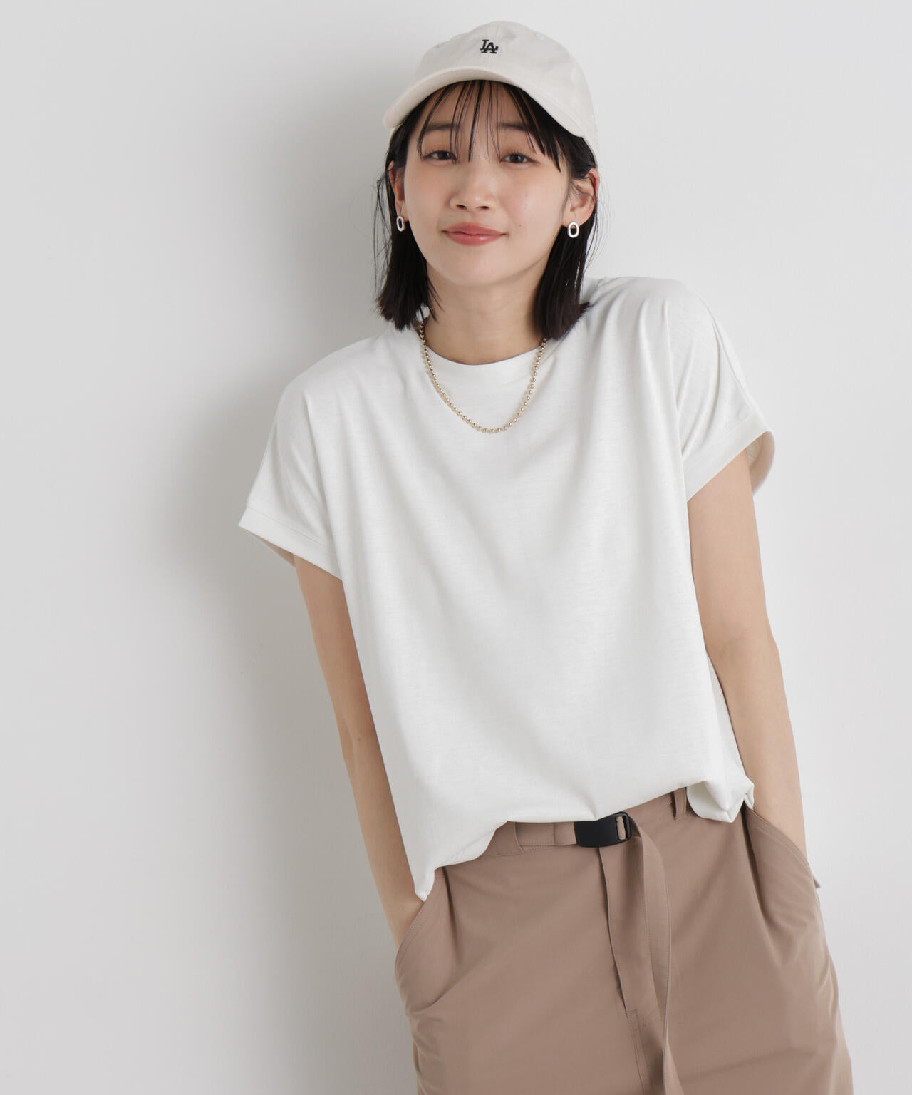 汗隠糸加工&多彩機能カットソー素材 ドルマンフレンチトップス 6736124321