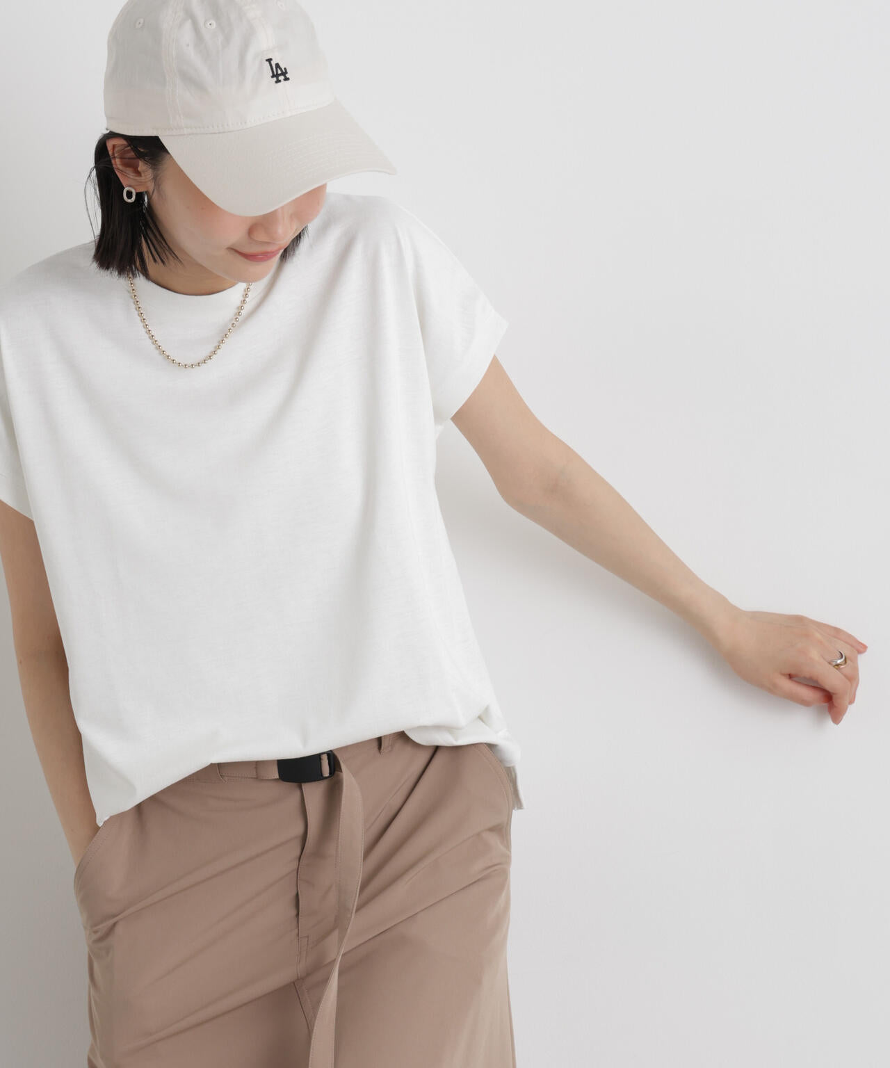 汗隠糸加工&多彩機能カットソー素材 ドルマンフレンチトップス 6736124321