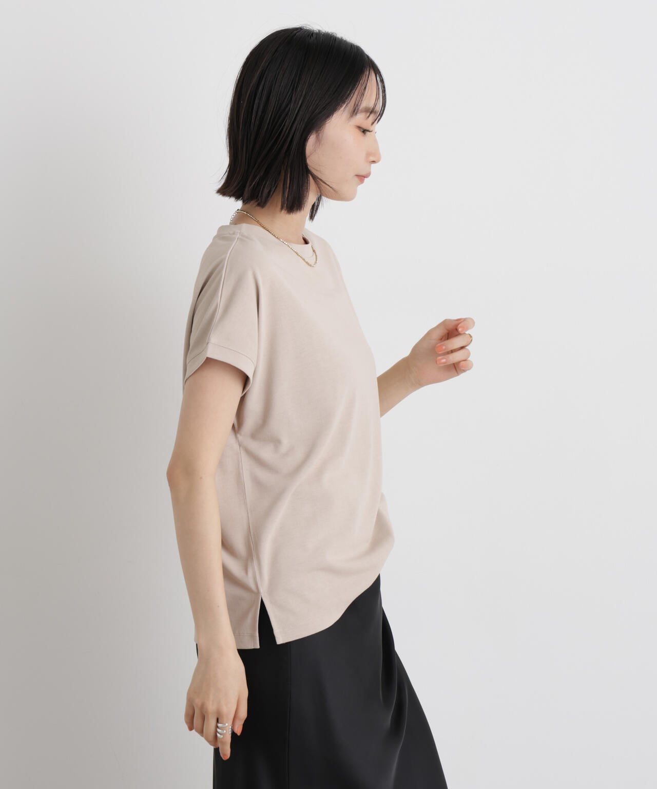 汗隠糸加工&多彩機能カットソー素材 ドルマンフレンチトップス 6736124321