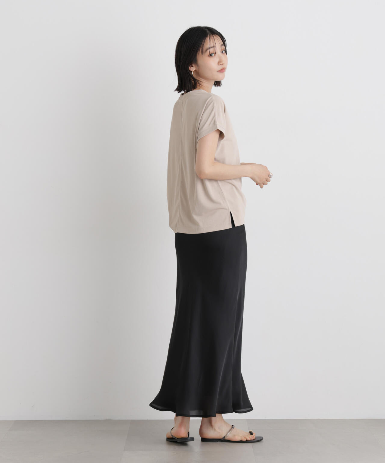 汗隠糸加工&多彩機能カットソー素材 ドルマンフレンチトップス 6736124321