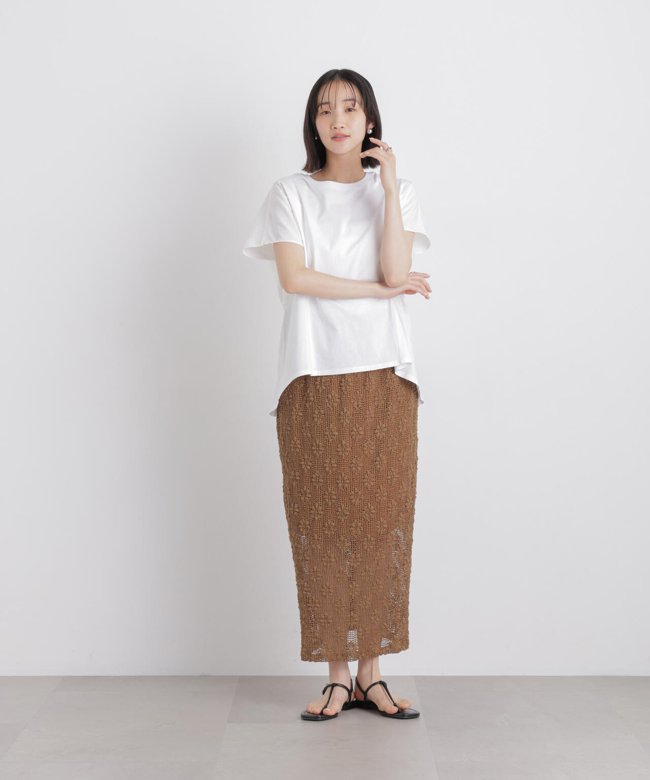 タフタコンビバックギャザーデザインカットトップス 6736124326