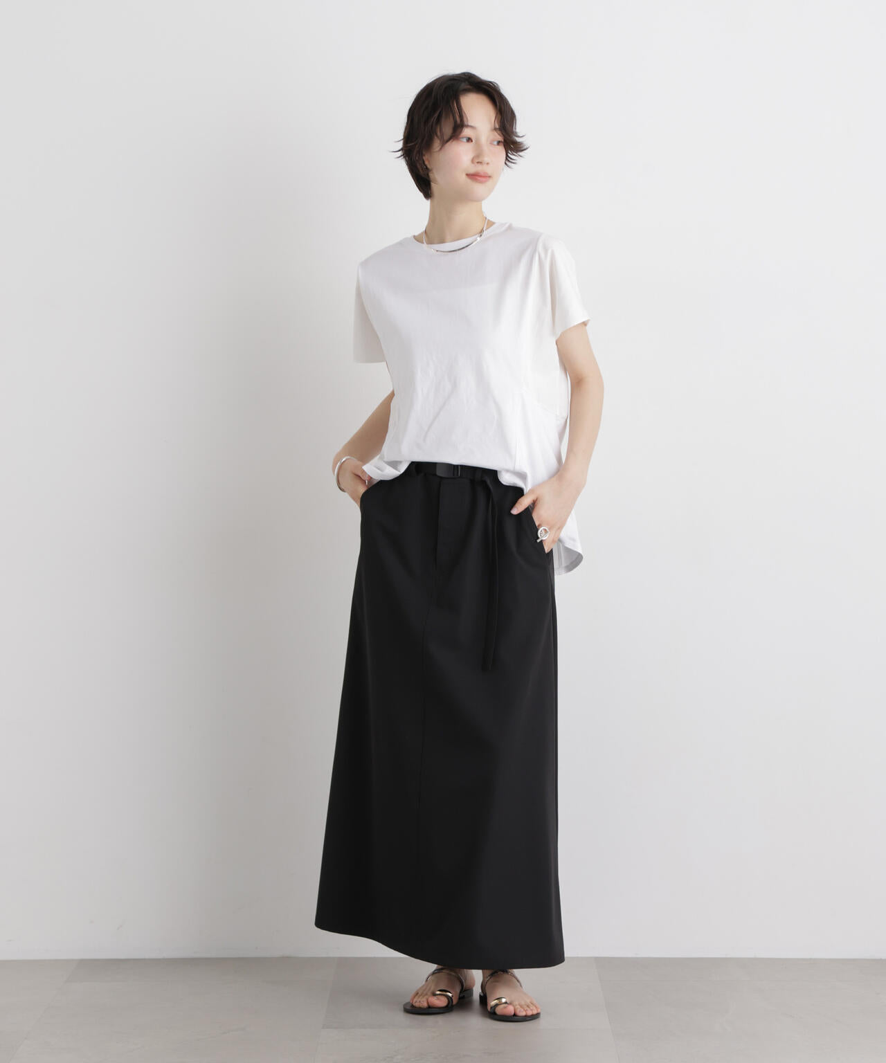 タフタコンビバックギャザーデザインカットトップス 6736124326