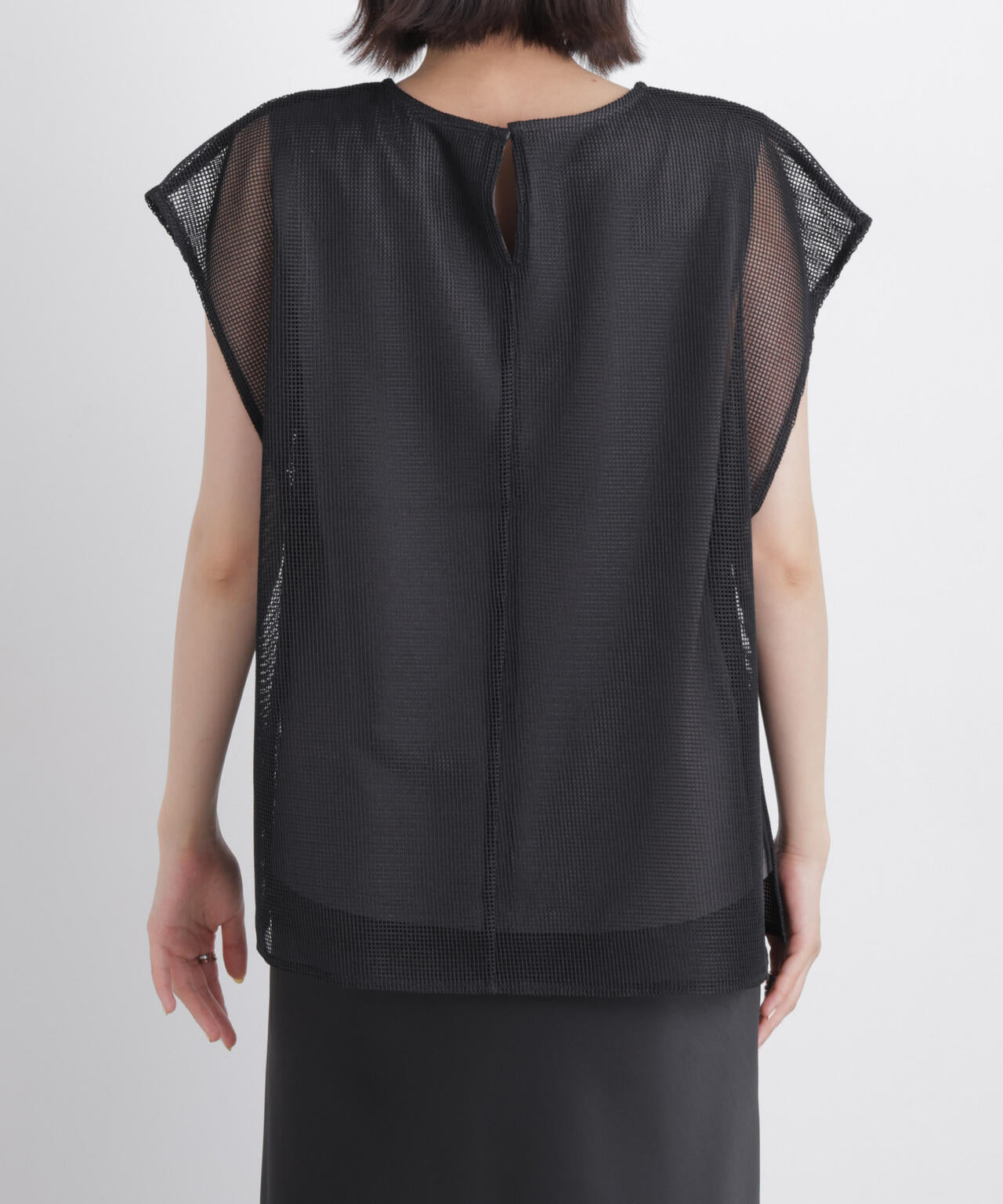 カラミメッシュレイヤードカットトップス 6736124334