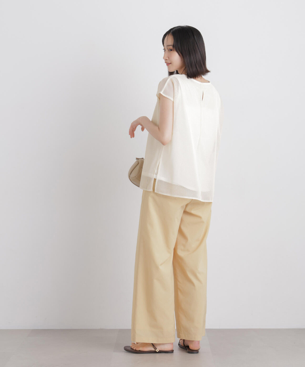 カラミメッシュレイヤードカットトップス 6736124334