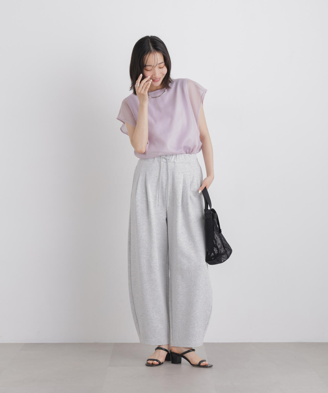 カラミメッシュレイヤードカットトップス 6736124334