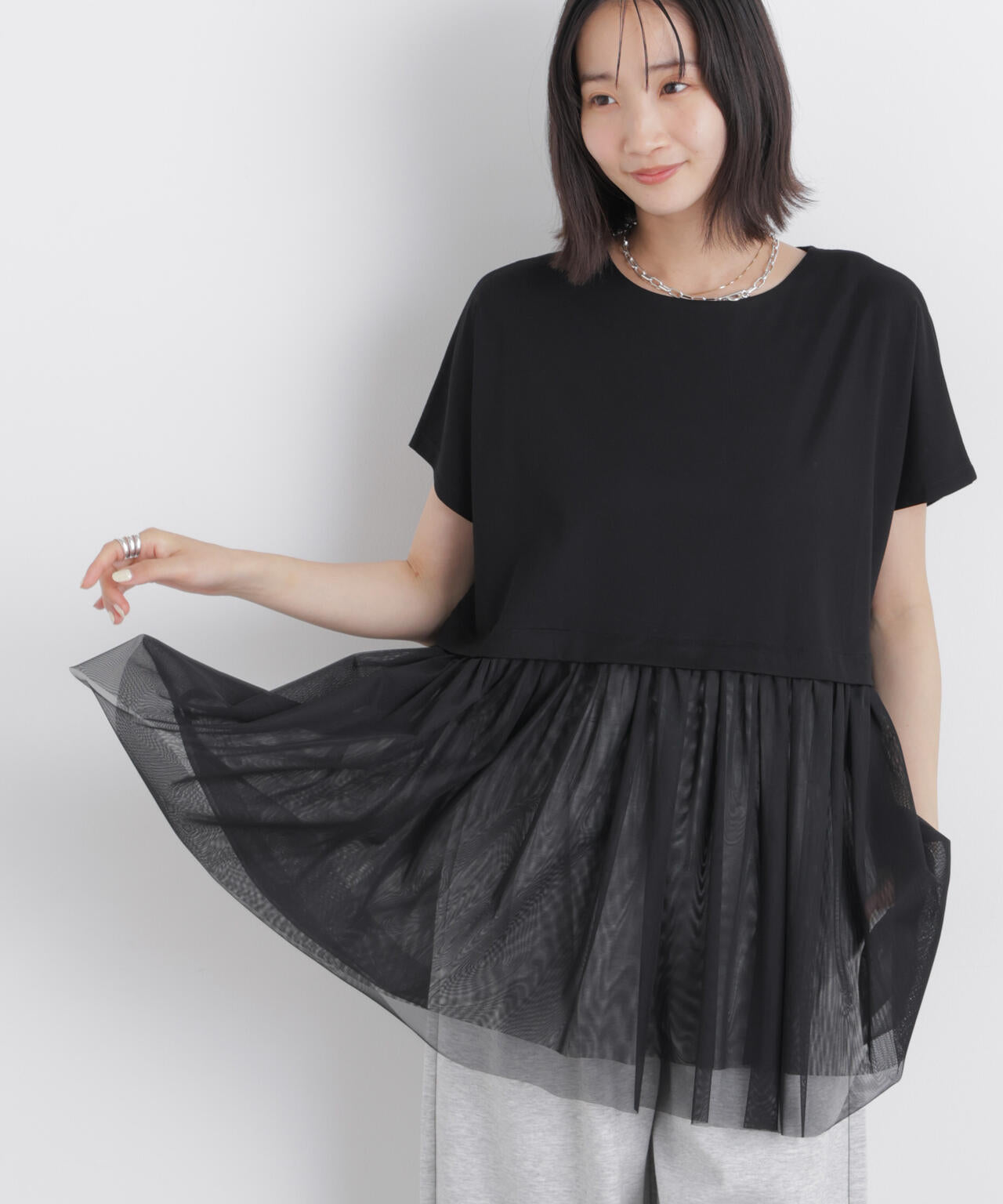 チュールドッキングカットトップス 6736124339