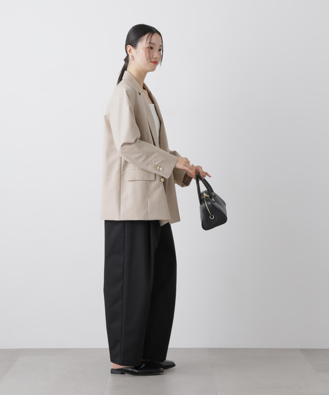 ツイルストレッチワンタックパンツ 6736127302