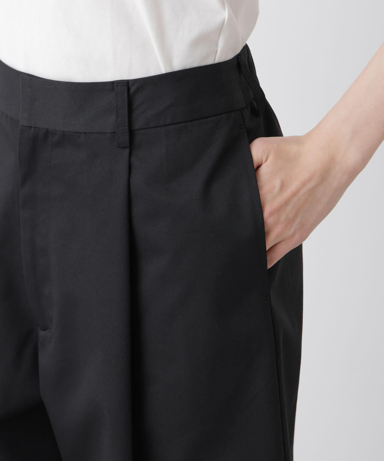 ツイルストレッチワンタックパンツ 6736127302