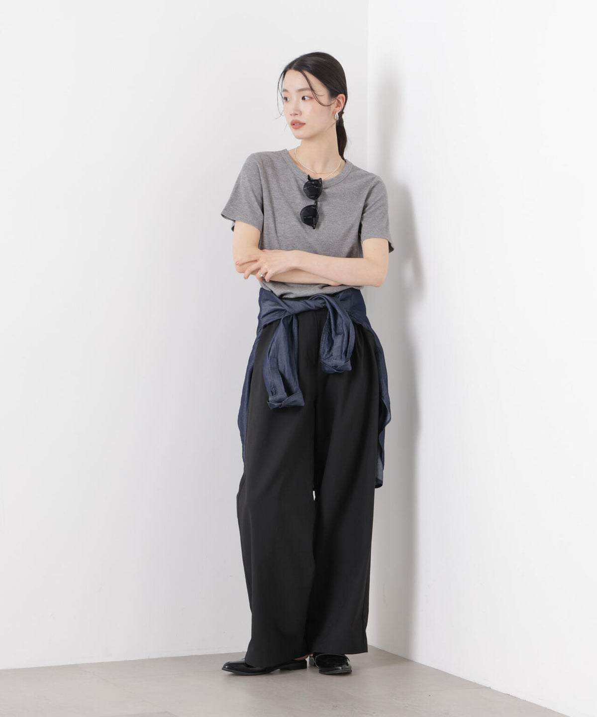 ソフトシアーツータックワイドパンツ(セットアップ可) 6736127308