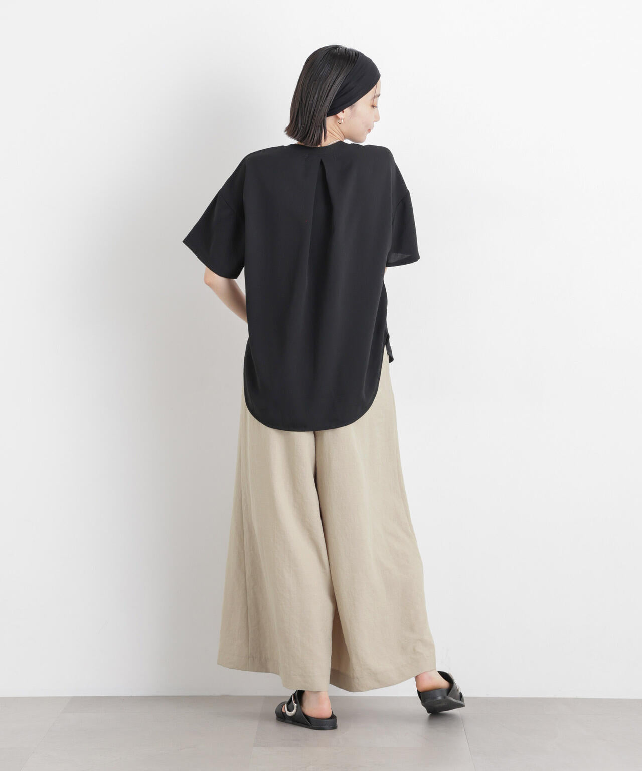 タンブラーブッチャーボックスプリーツワイドパンツ(セットアップ可) 6736127317