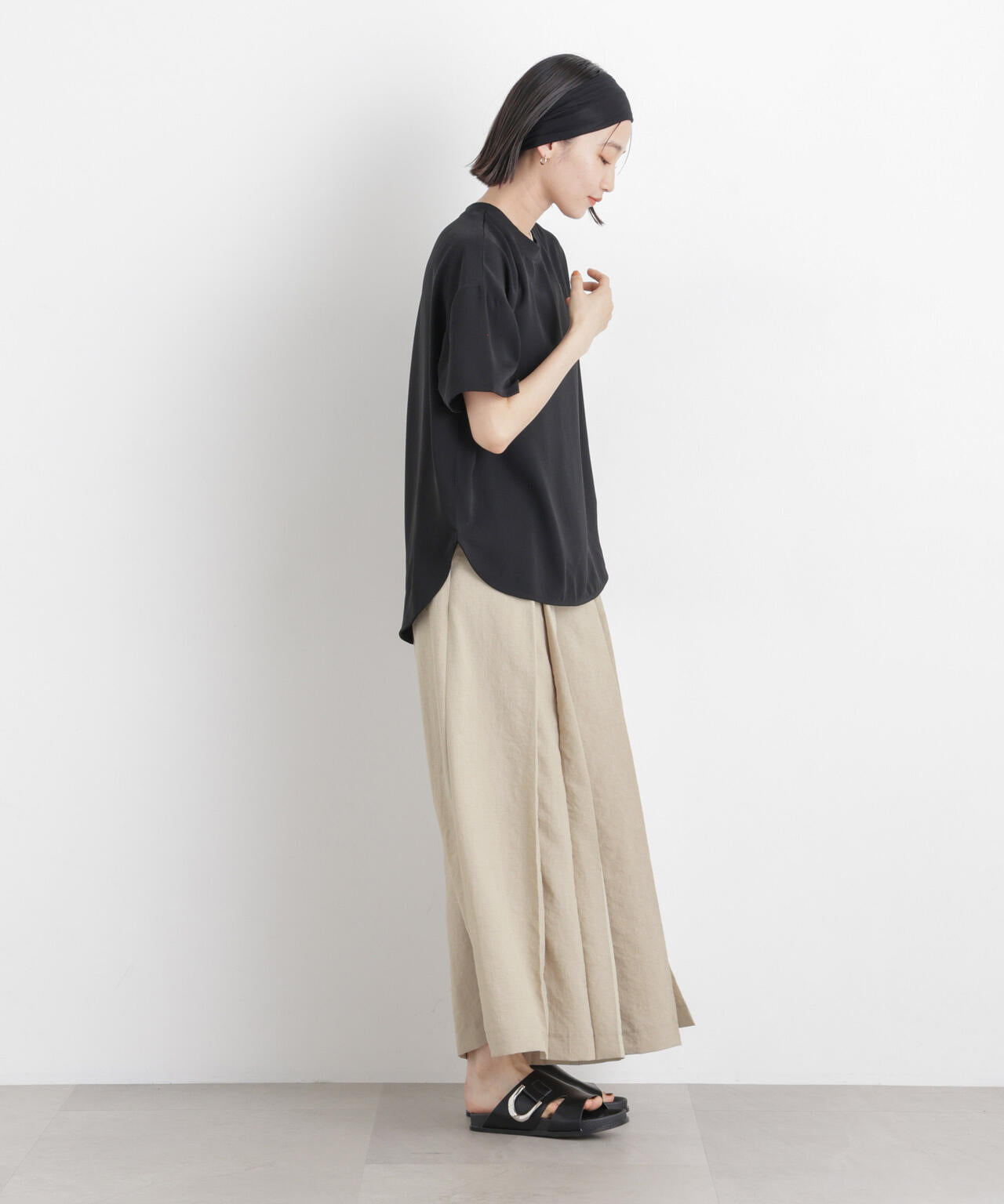 タンブラーブッチャーボックスプリーツワイドパンツ(セットアップ可) 6736127317