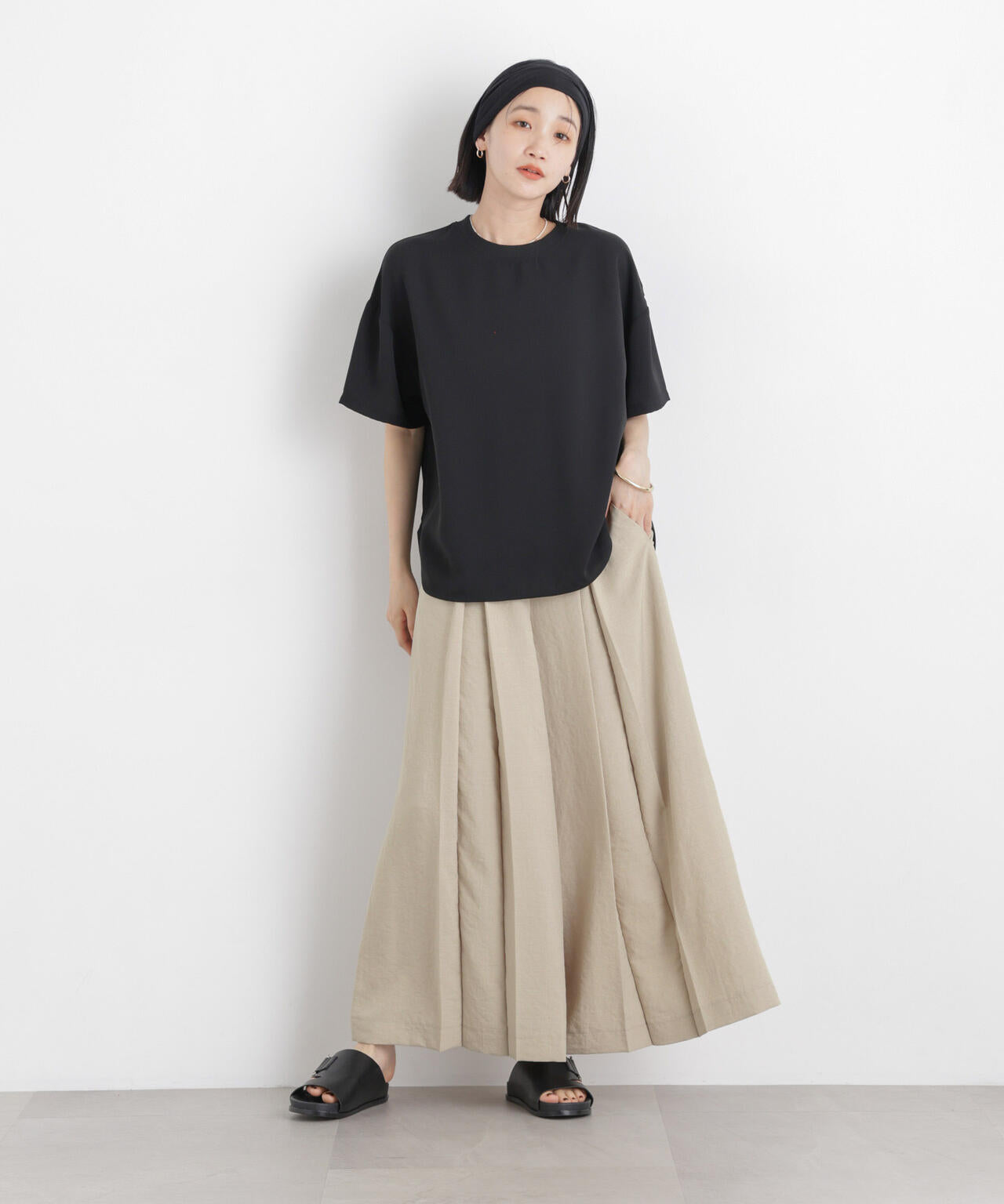 タンブラーブッチャーボックスプリーツワイドパンツ(セットアップ可) 6736127317