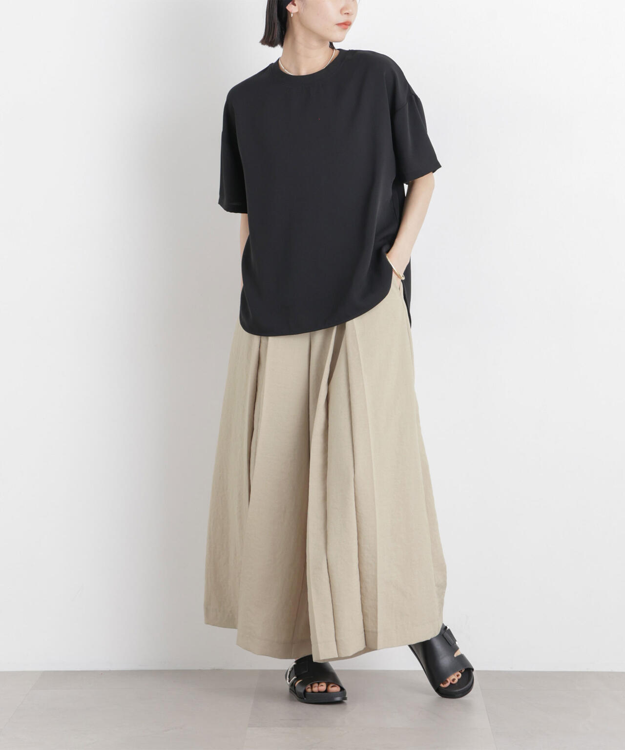 タンブラーブッチャーボックスプリーツワイドパンツ(セットアップ可) 6736127317