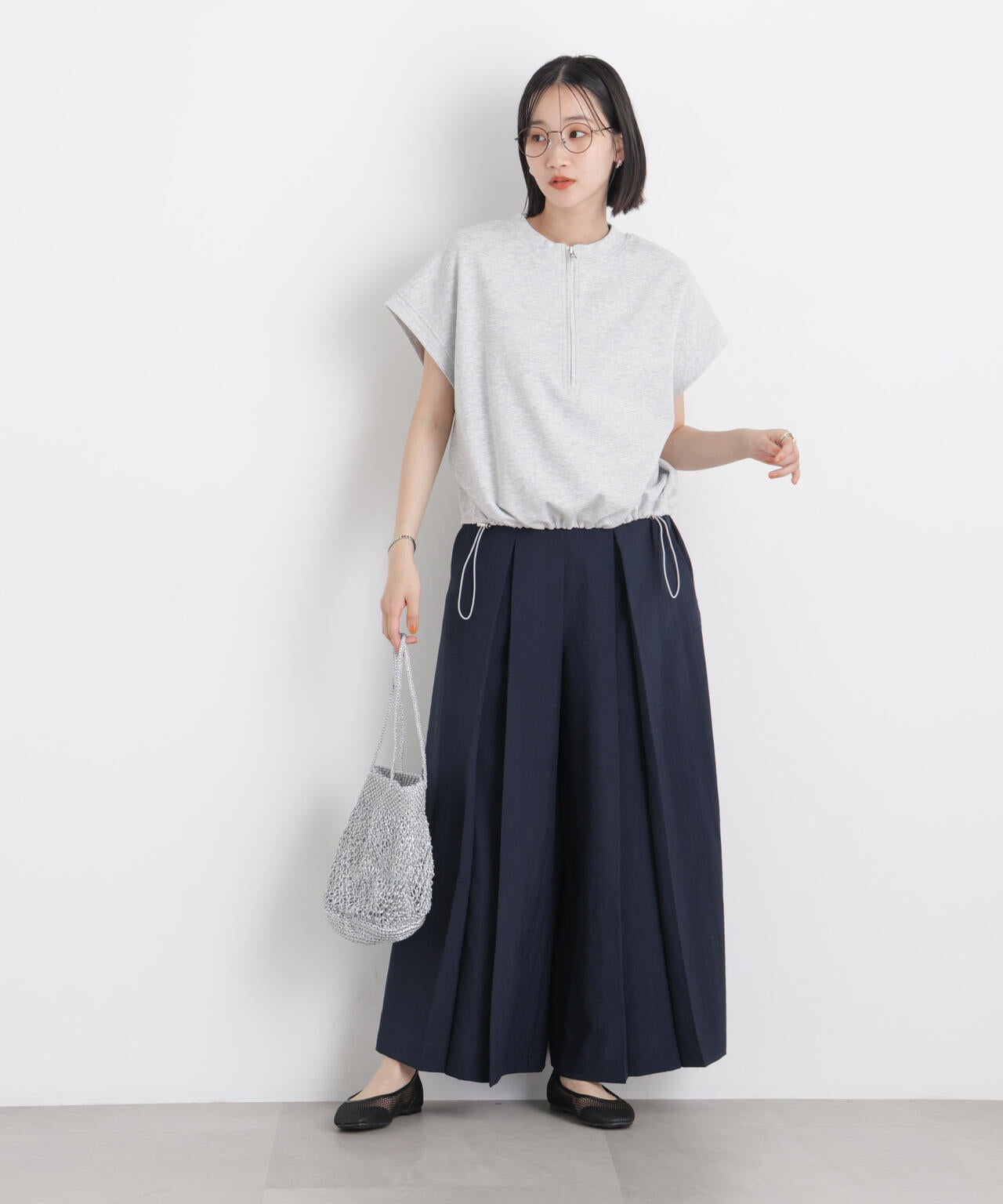 タンブラーブッチャーボックスプリーツワイドパンツ(セットアップ可) 6736127317