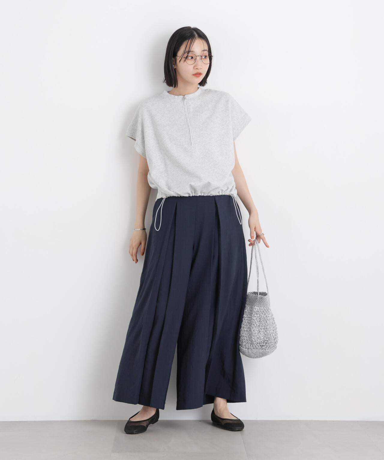 タンブラーブッチャーボックスプリーツワイドパンツ(セットアップ可) 6736127317