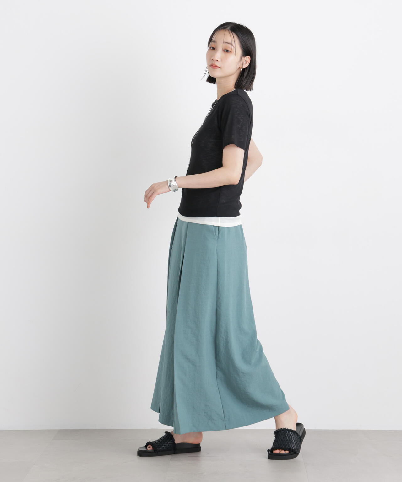 タンブラーブッチャーボックスプリーツワイドパンツ(セットアップ可) 6736127317