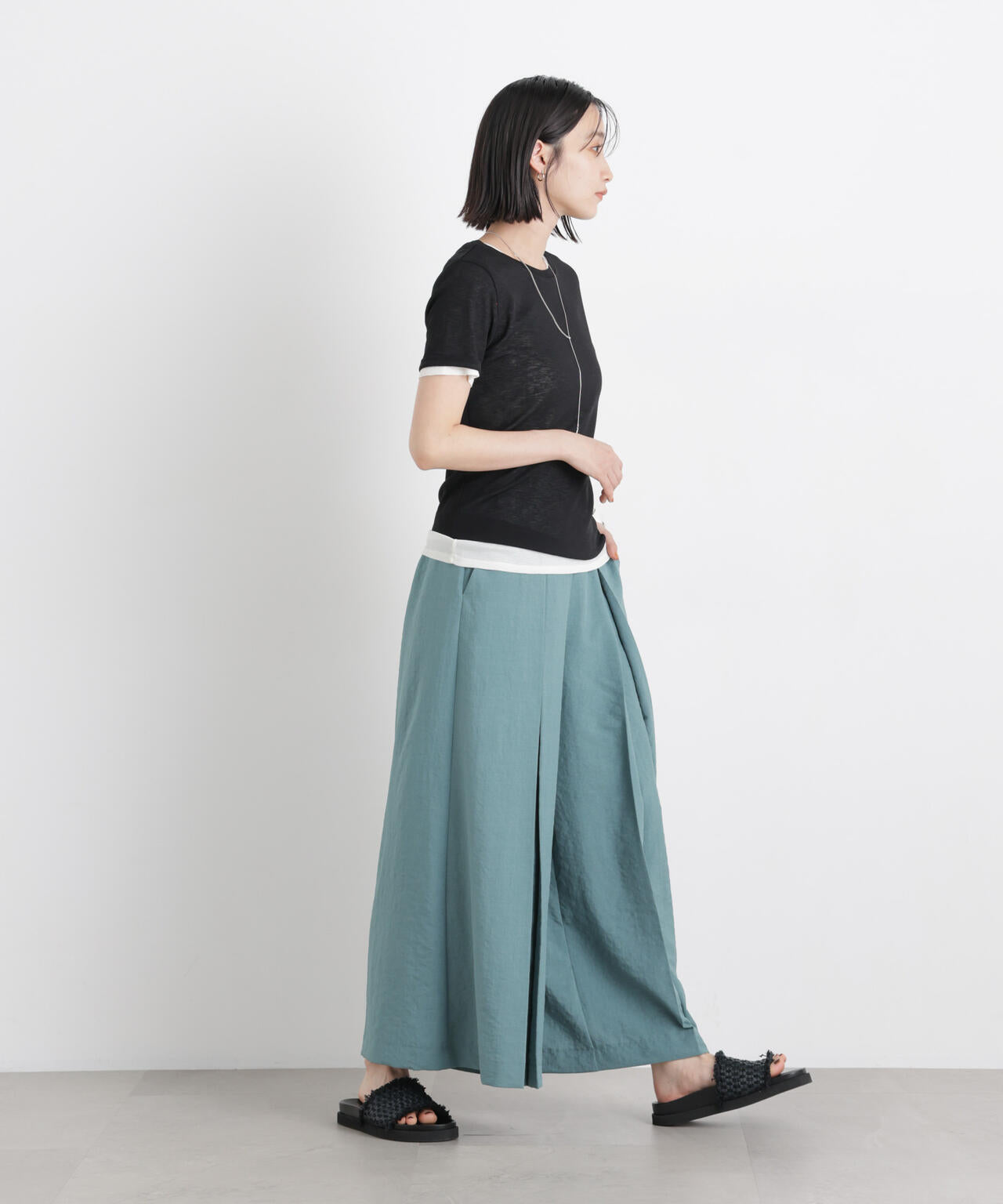 タンブラーブッチャーボックスプリーツワイドパンツ(セットアップ可) 6736127317