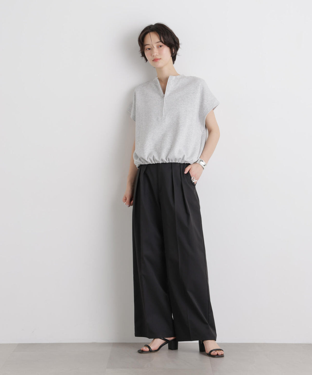 エバークリース加工タックワイドセンタープレスパンツ 6736127324