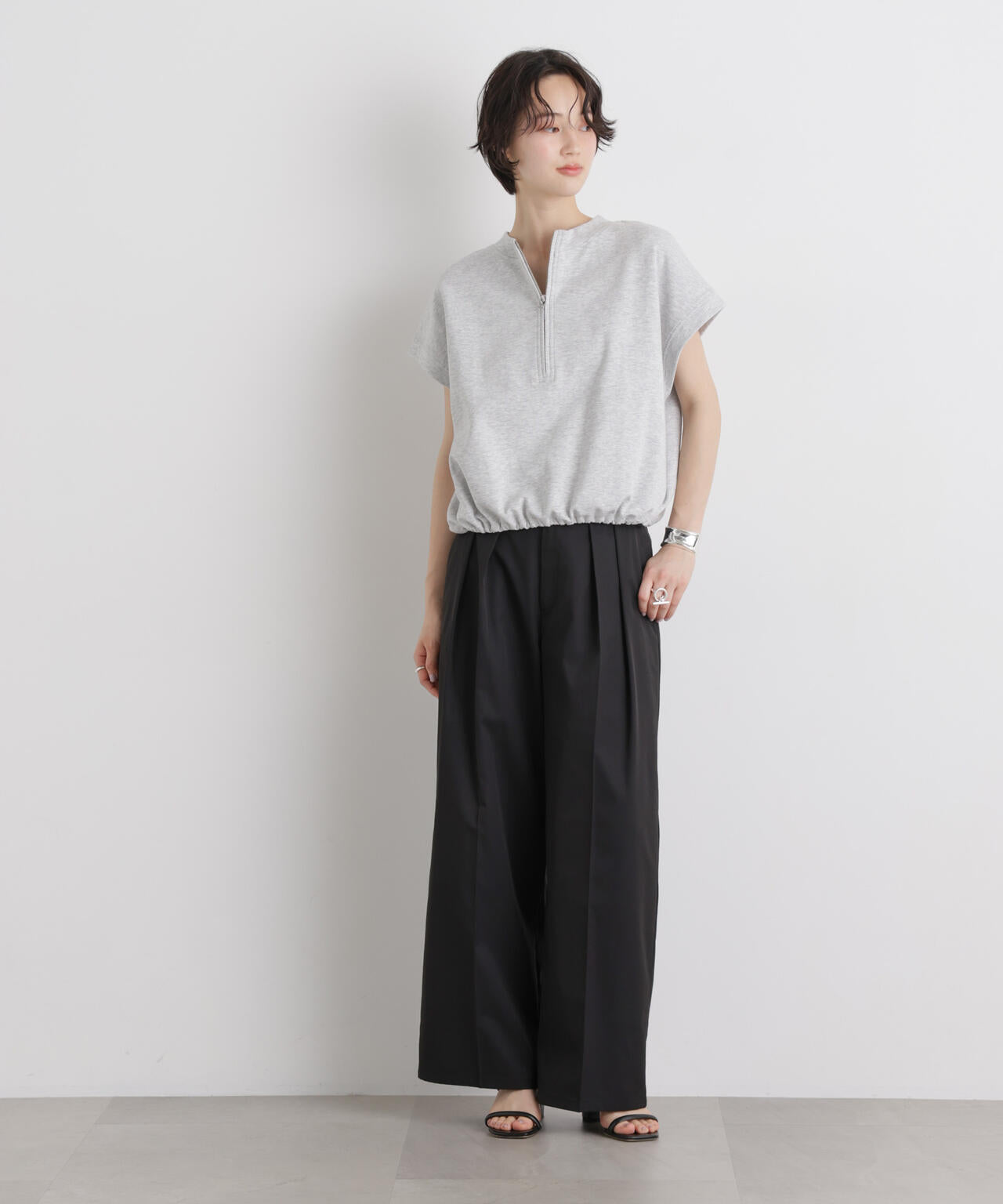 エバークリース加工タックワイドセンタープレスパンツ 6736127324