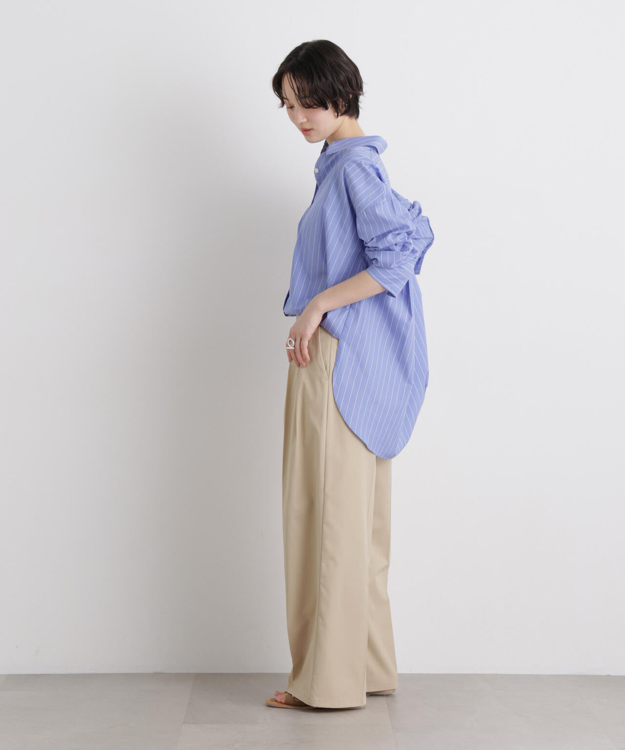 エバークリース加工タックワイドセンタープレスパンツ 6736127324