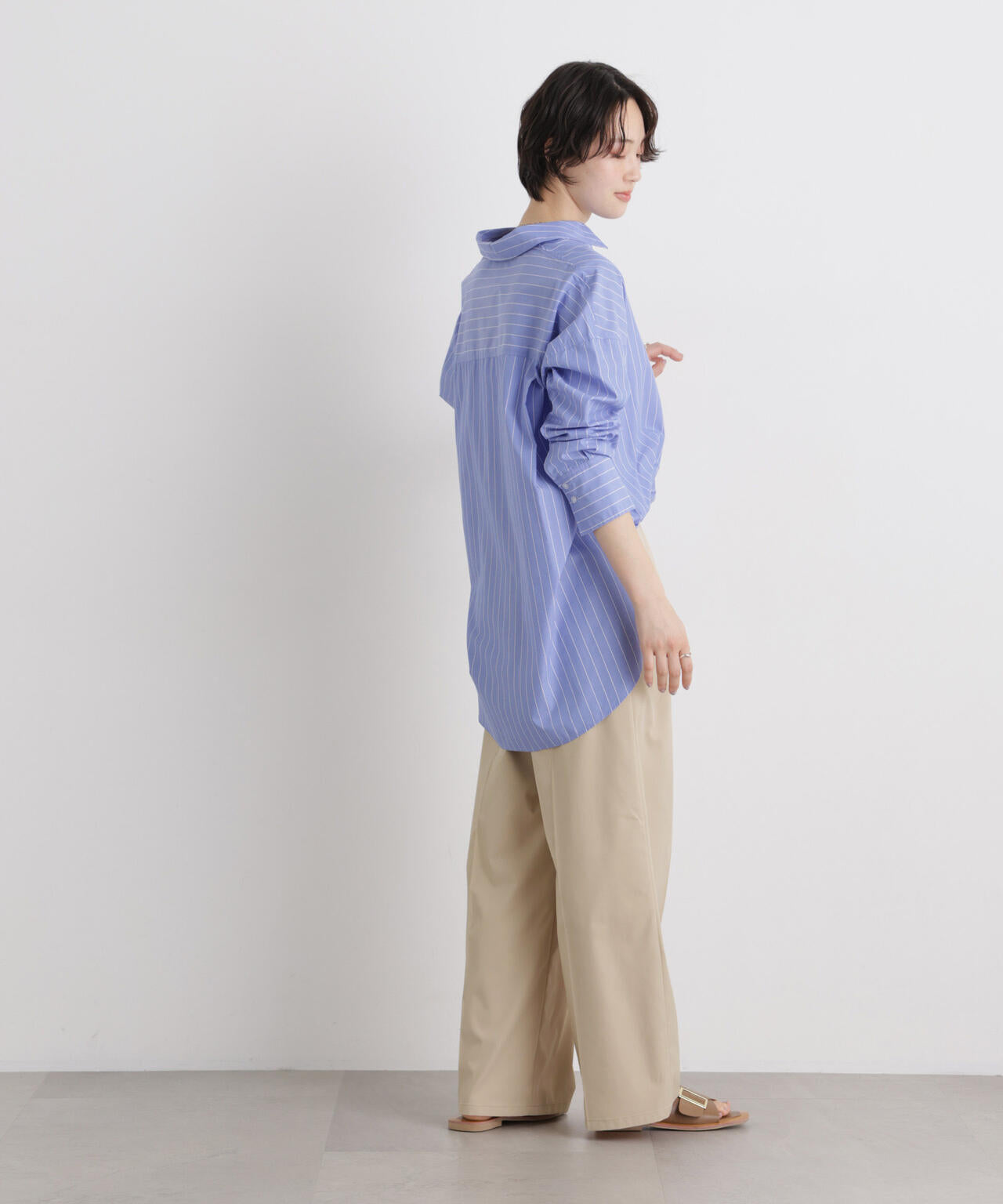エバークリース加工タックワイドセンタープレスパンツ 6736127324