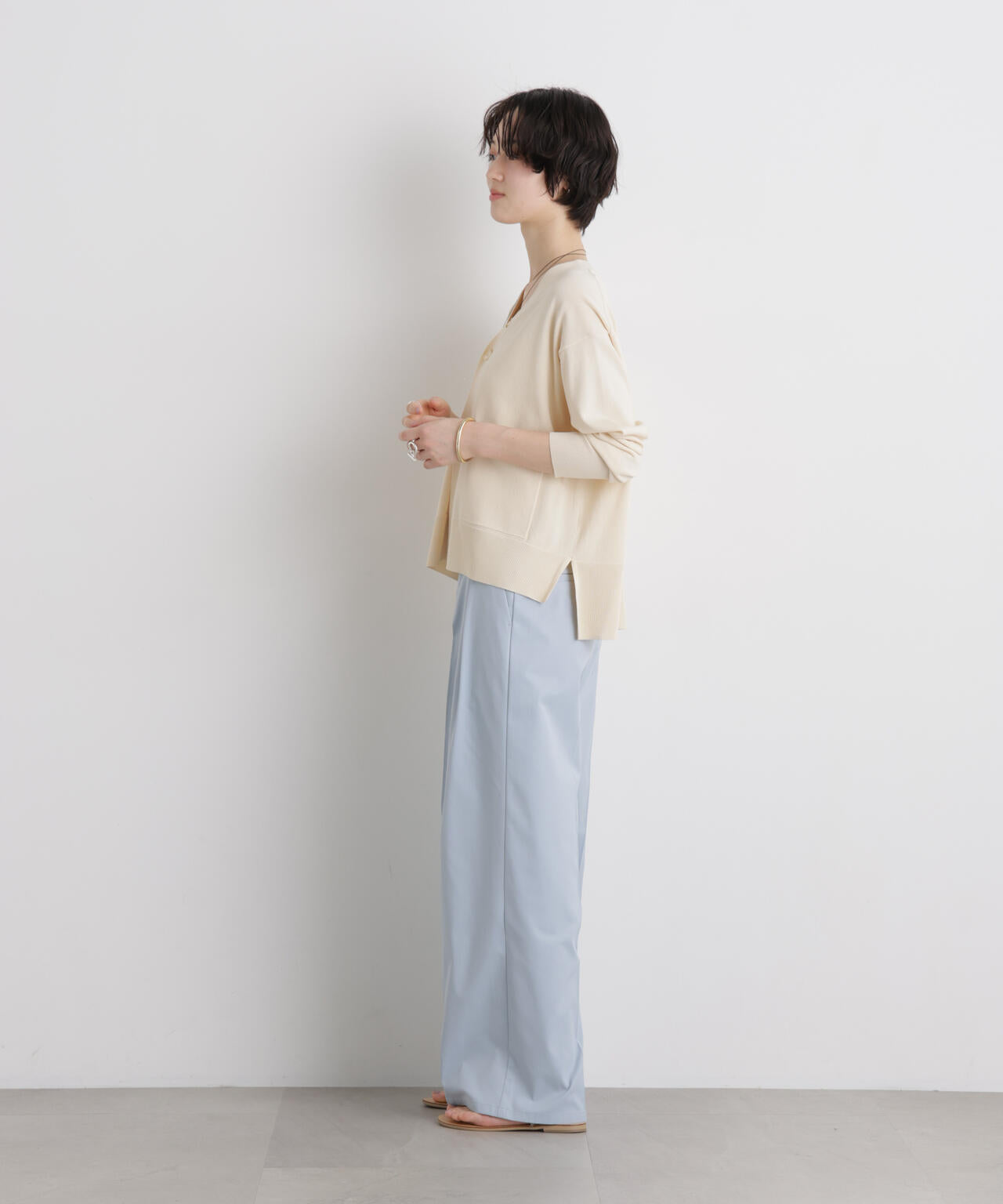 エバークリース加工タックワイドセンタープレスパンツ 6736127324