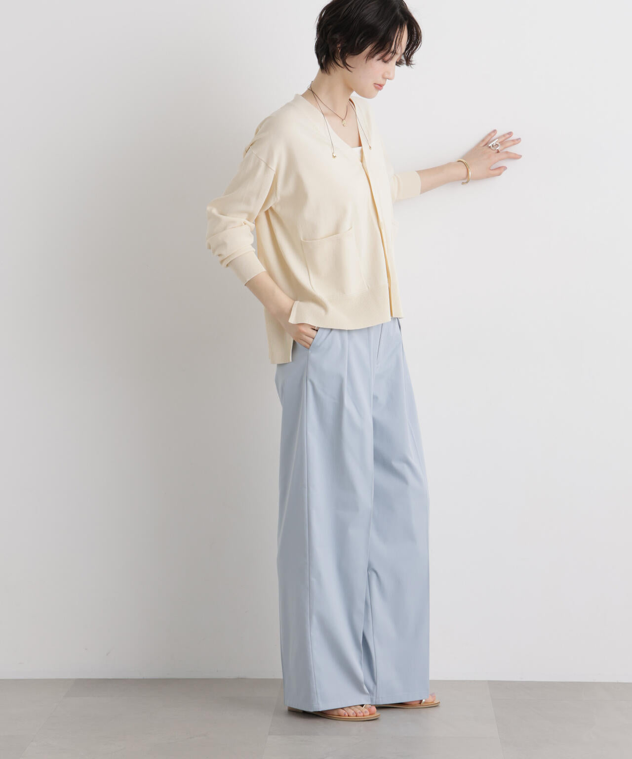 エバークリース加工タックワイドセンタープレスパンツ 6736127324