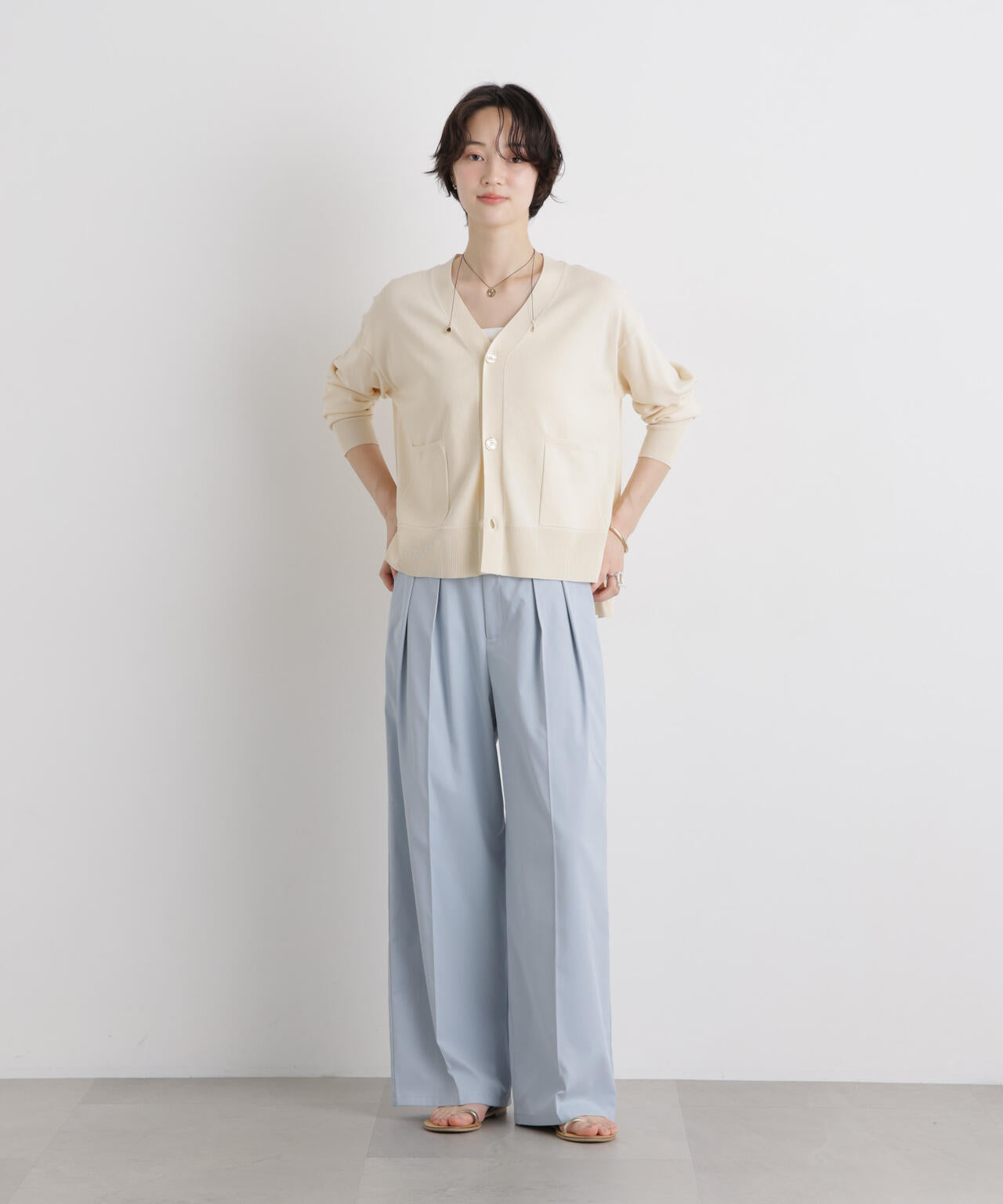 エバークリース加工タックワイドセンタープレスパンツ 6736127324