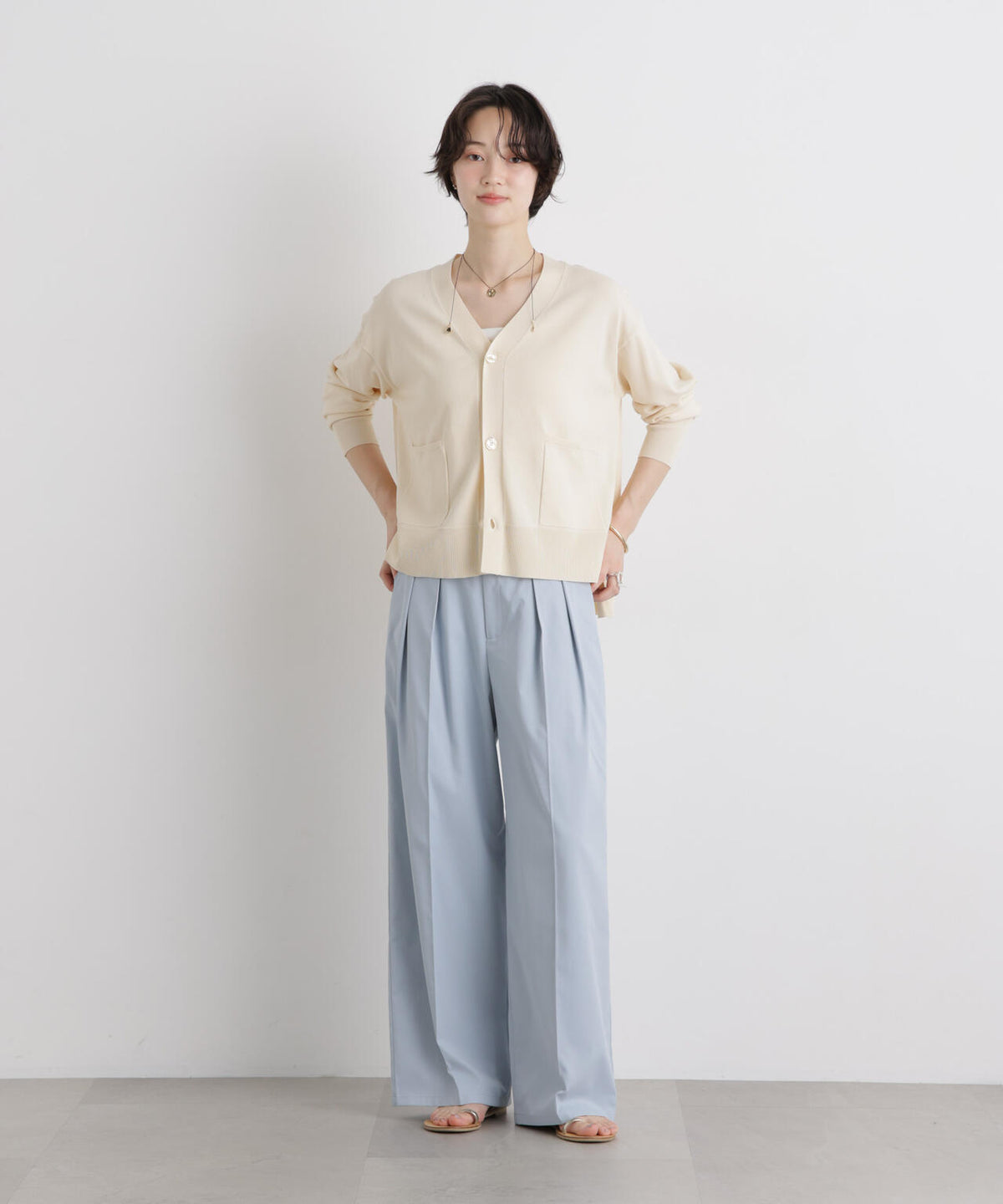 エバークリース加工タックワイドセンタープレスパンツ 6736127324