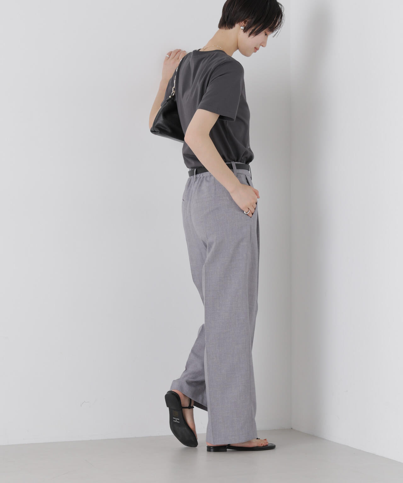 リネンライクワンタックセンタープレスパンツ(セットアップ可) 6736127327
