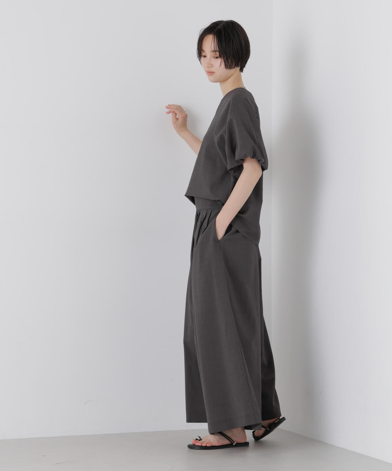 ドライマットトロギャザーワイドパンツ(セットアップ可) 6736127329
