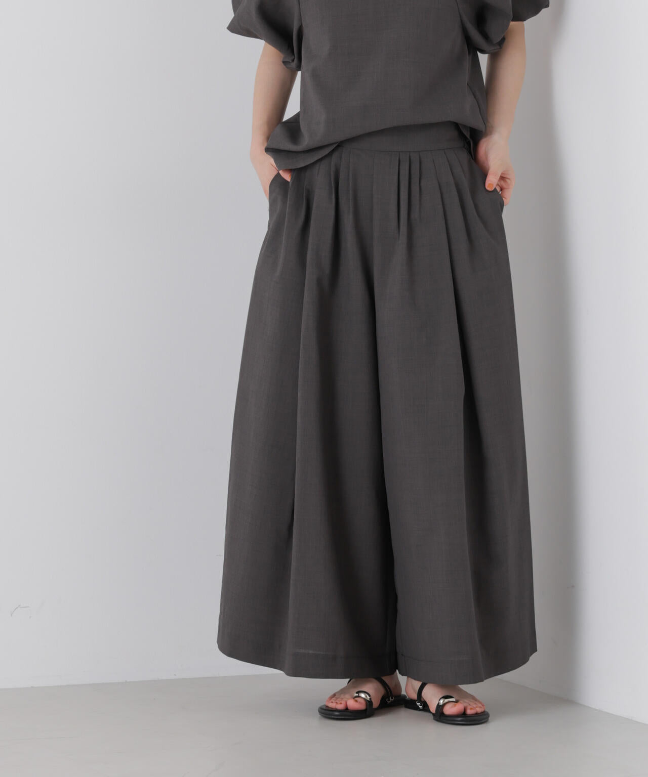 ドライマットトロギャザーワイドパンツ(セットアップ可) 6736127329
