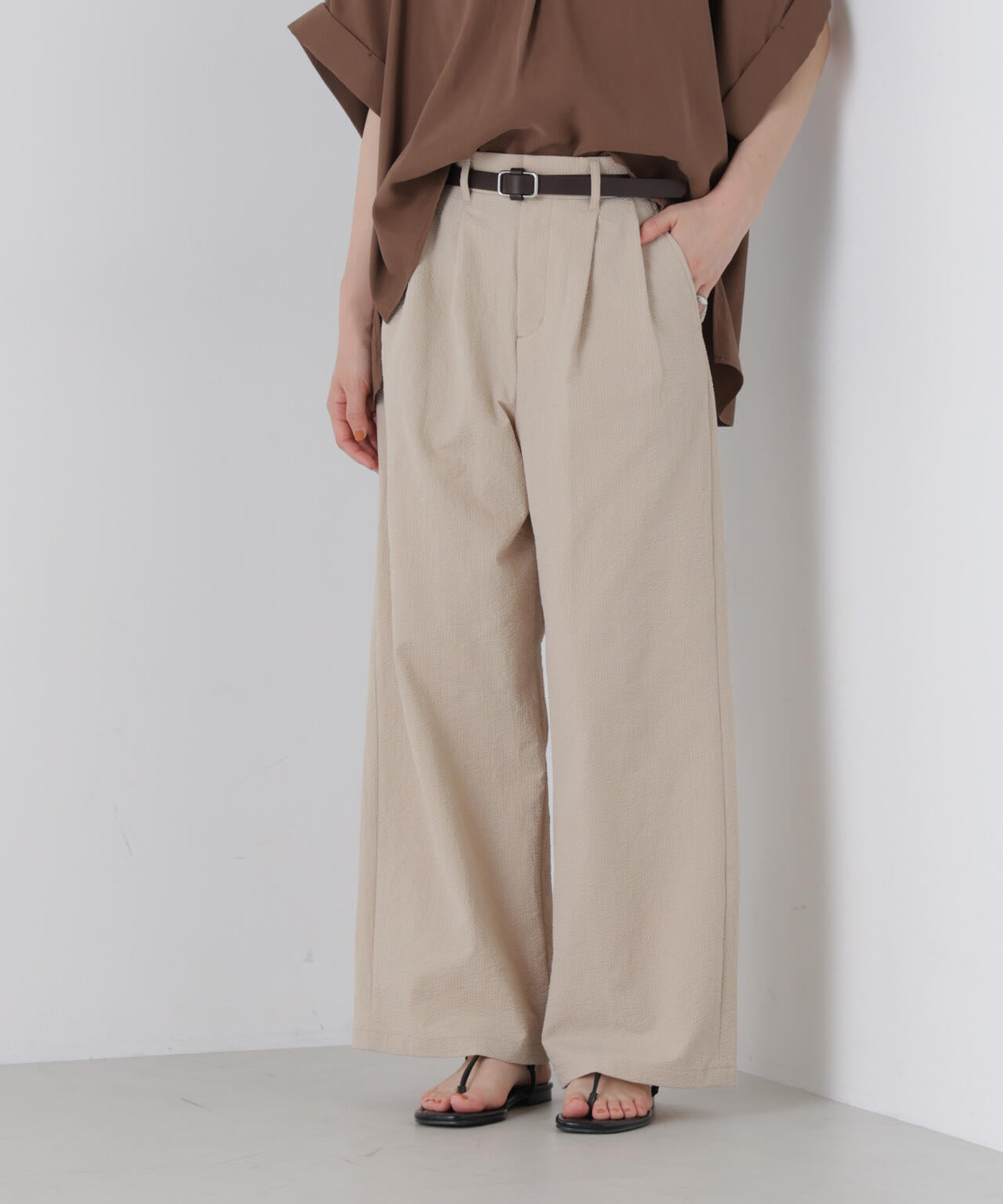 サッカーツータックワイドパンツ(セットアップ可) 6736127330