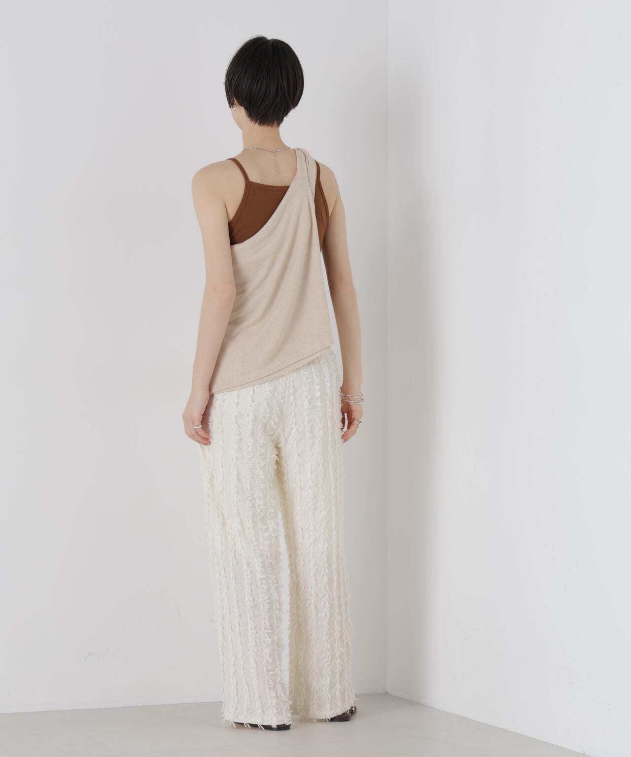 フリンジジャガードイージーパンツ(セットアップ可) 6736127332