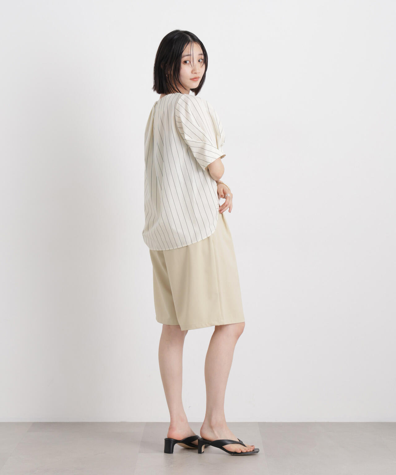 メランジストレッチベルト付ハーフパンツ(セットアップ可) 6736128300